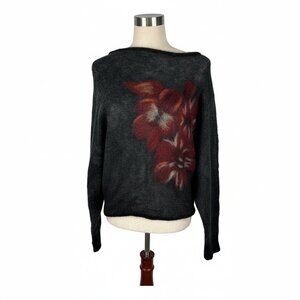 Chic Floral Black Sweater